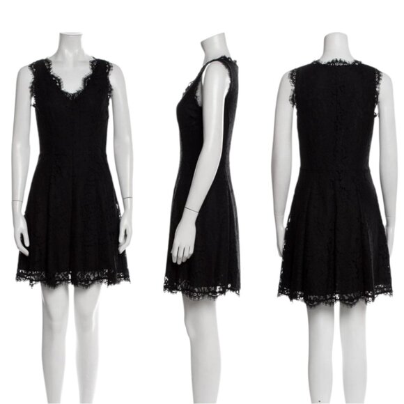 Joie Black Nikolina Allover Lace Cocktail Mini Dress Size Medium - Picture 15 of 16